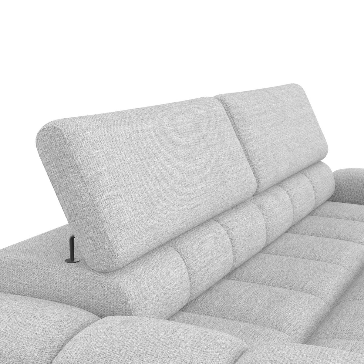 BIGSOFA Webstoff Hellgrau  - Hellgrau/Schwarz, Design, Kunststoff/Textil (248/77-97/108cm) - Welnova