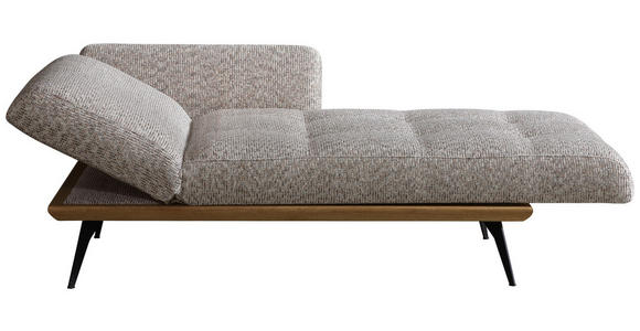 RÉCAMIERE Beigebraun Flachgewebe  - Beigebraun/Schwarz, Design, Holz/Textil (180/85/106cm) - Dieter Knoll