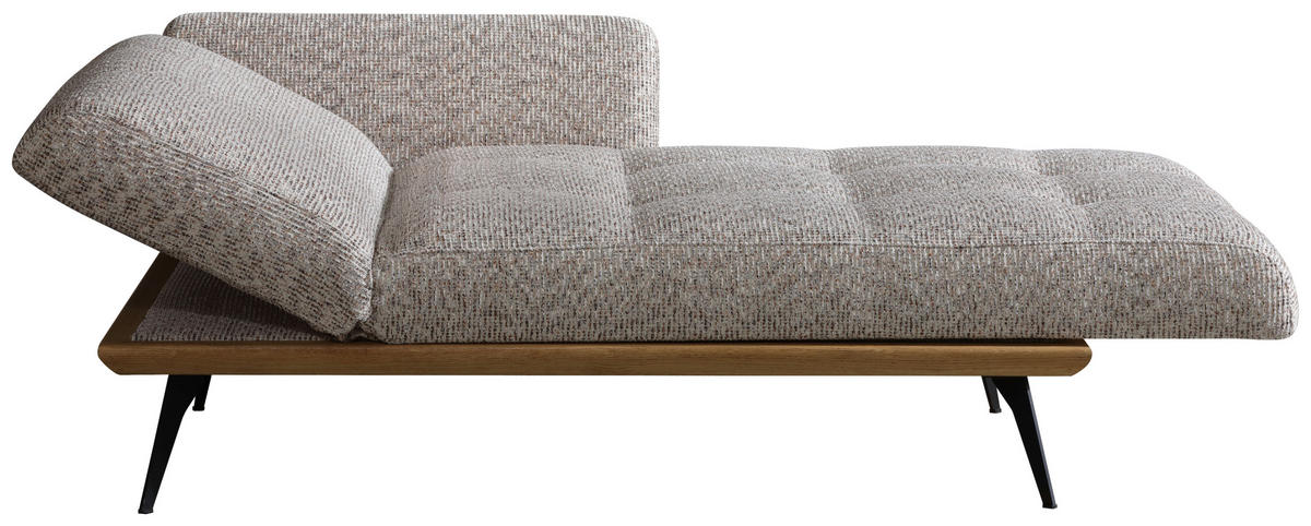 RÉCAMIERE Beigebraun  - Beigebraun/Schwarz, Design, Holz/Textil (180/85/106cm) - Dieter Knoll