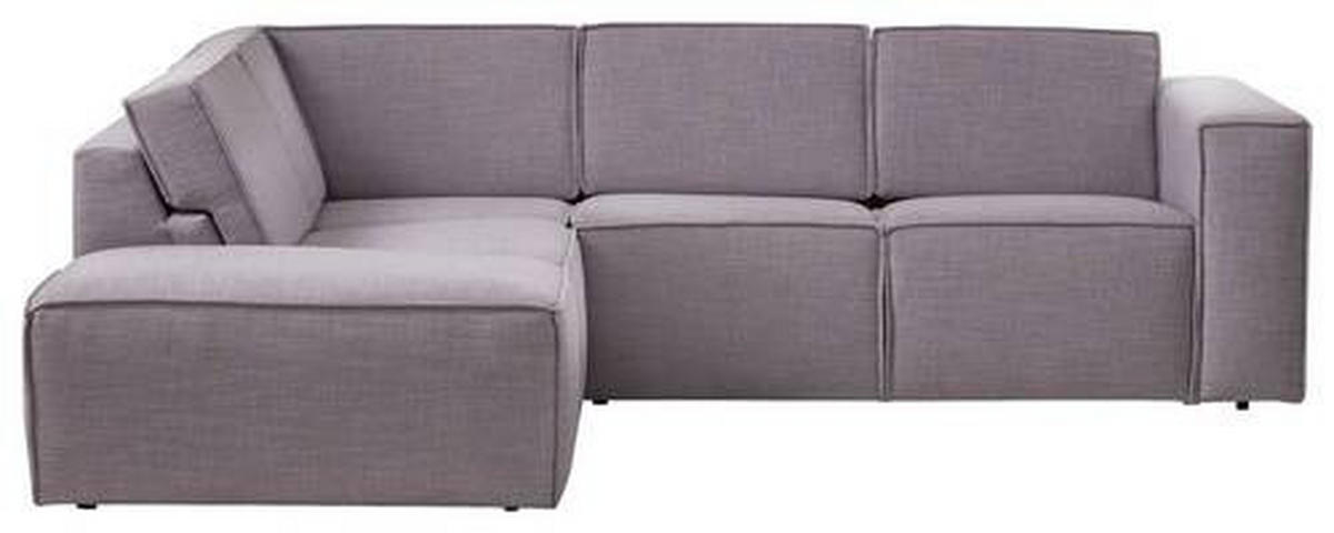 ECKSOFA in Struktur Grau  - Schwarz/Grau, Modern, Kunststoff/Textil (220/275cm) - Trendmanufaktur