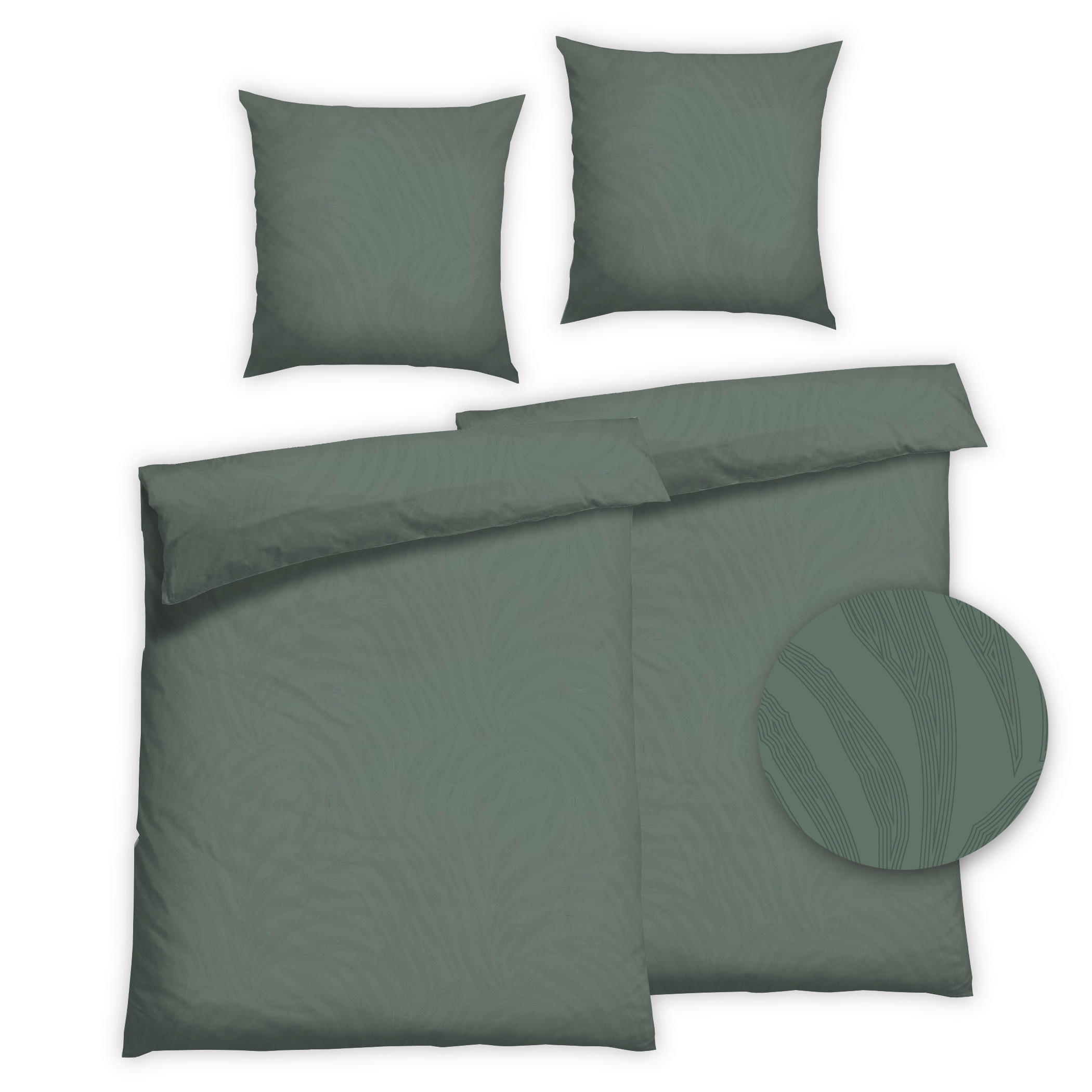 Bettwäsche 2er Set 4-teilig Flanell 135/200 cm  - Dunkelgrün, Basics, Textil (135/200cm) - Florella
