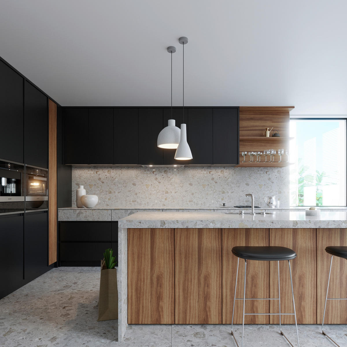 HÄNGELEUCHTE Damaso 28/28/128 cm   - Hellgrau, KONVENTIONELL, Stein (28/28/128cm)