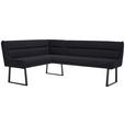 ECKBANK 159/217 cm Webstoff Schwarz   - Schwarz, Design, Textil/Metall (159/217cm) - Novel