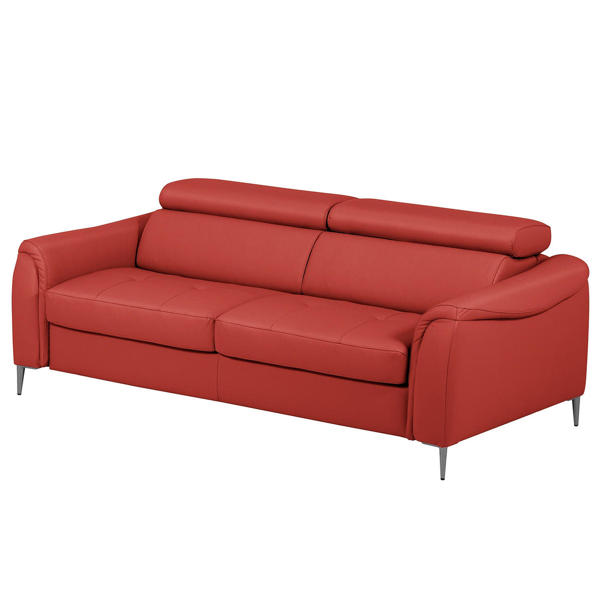 SCHLAFSOFA PAFOS Rot Echtleder Lederlook  - Rot/Schwarz, Design, Leder/Textil (203/77-98/103cm) - MID.YOU