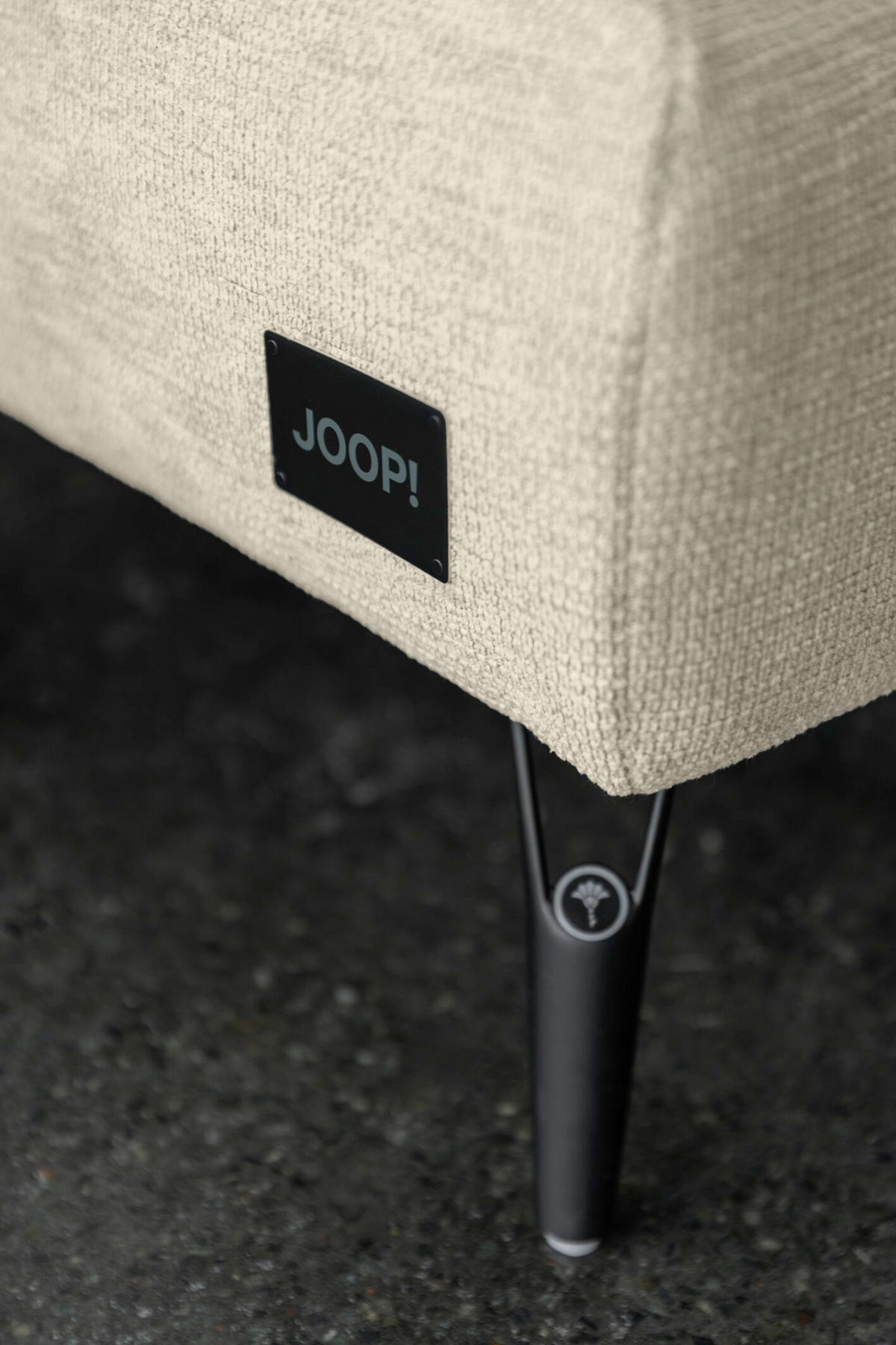 ECKSOFA JOOP Naturfarben Chenille  - Schwarz/Naturfarben, KONVENTIONELL, Textil/Metall (319/188cm) - Joop!