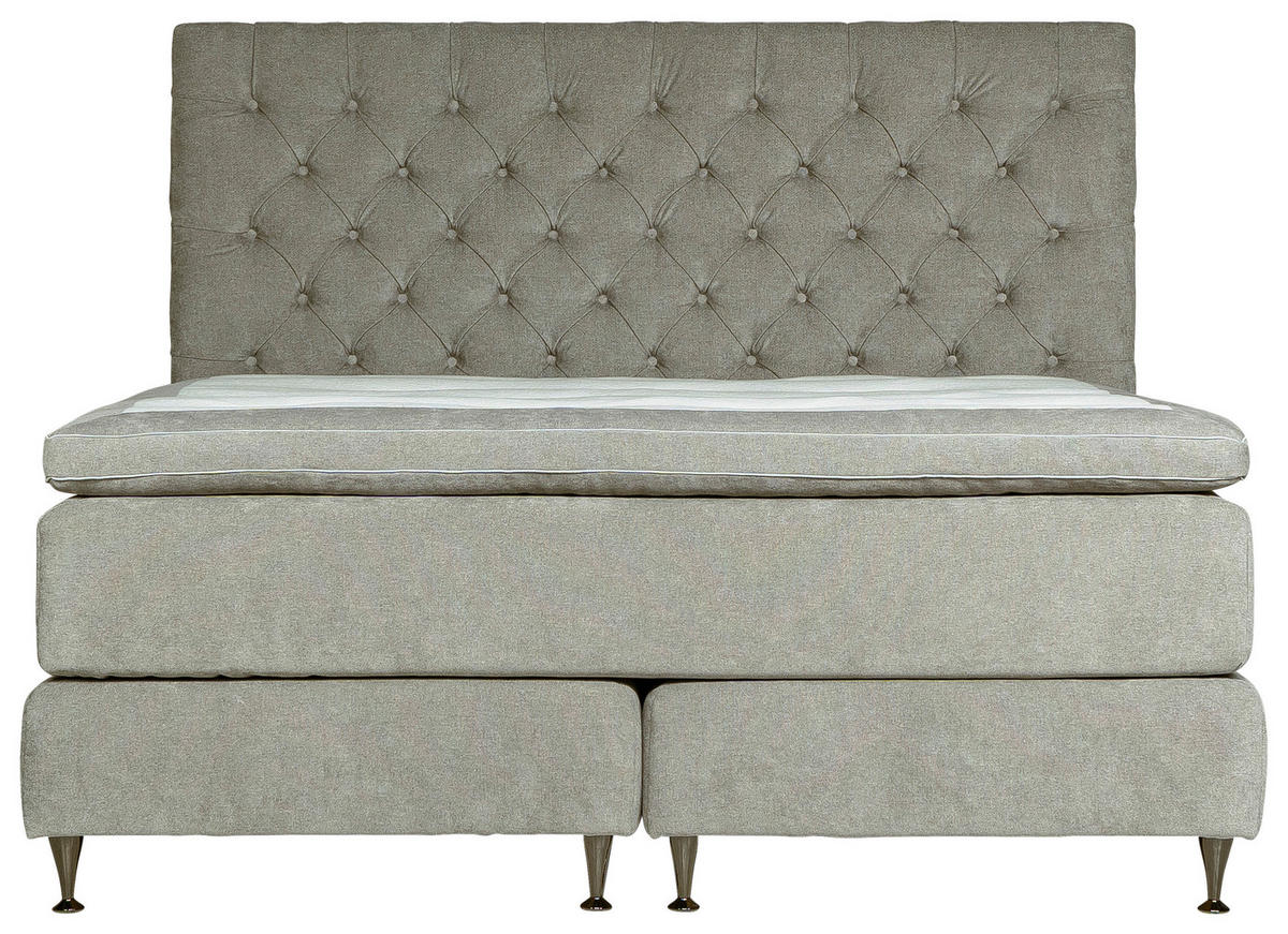 KONTINENTALSÄNG  i beige  - beige/svart, Klassisk, metall/trä (180/200cm) - Niels Andersson