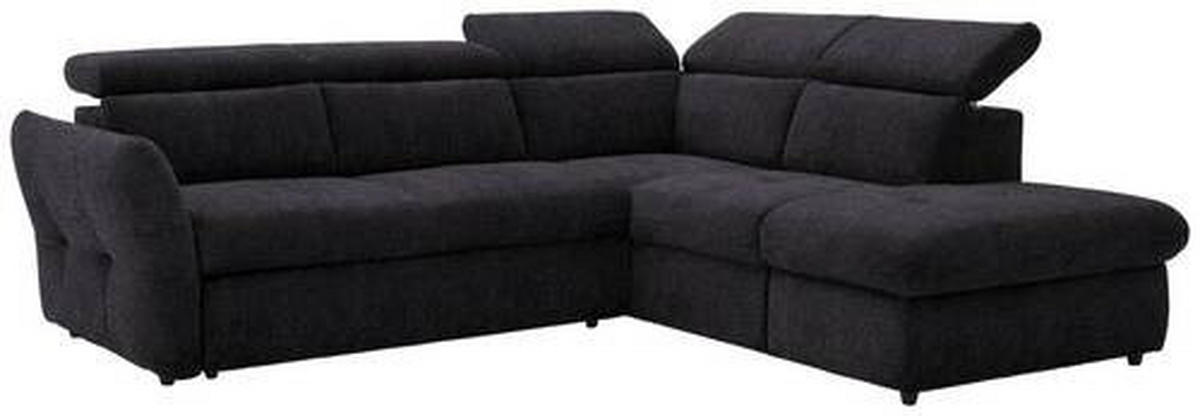 ECKSOFA in Webstoff Schwarz  254/224 cm  - Schwarz, Design, Kunststoff/Textil (254/224cm) - Stylife
