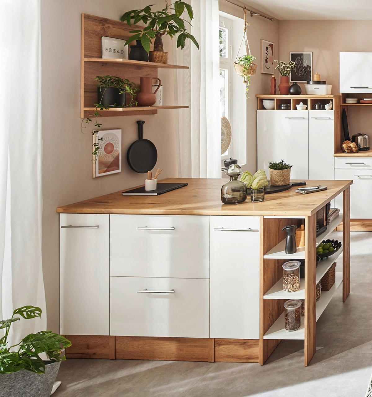 KÖKSÖ 150/90/90 cm  i vit  - vit/skogsek, Design, metall/trämaterial (150/90/90cm) - Respekta