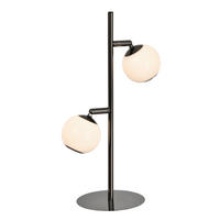 LED-TISCHLEUCHTE Luberon 32,5/49,5/19 cm  - Schwarzchrom, Design, Glas/Kunststoff (32,5/49,5/19cm)