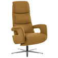 RELAXSESSEL in Leder Currygelb  - Currygelb/Edelstahlfarben, Design, Leder/Metall (76/119/86cm) - Dieter Knoll