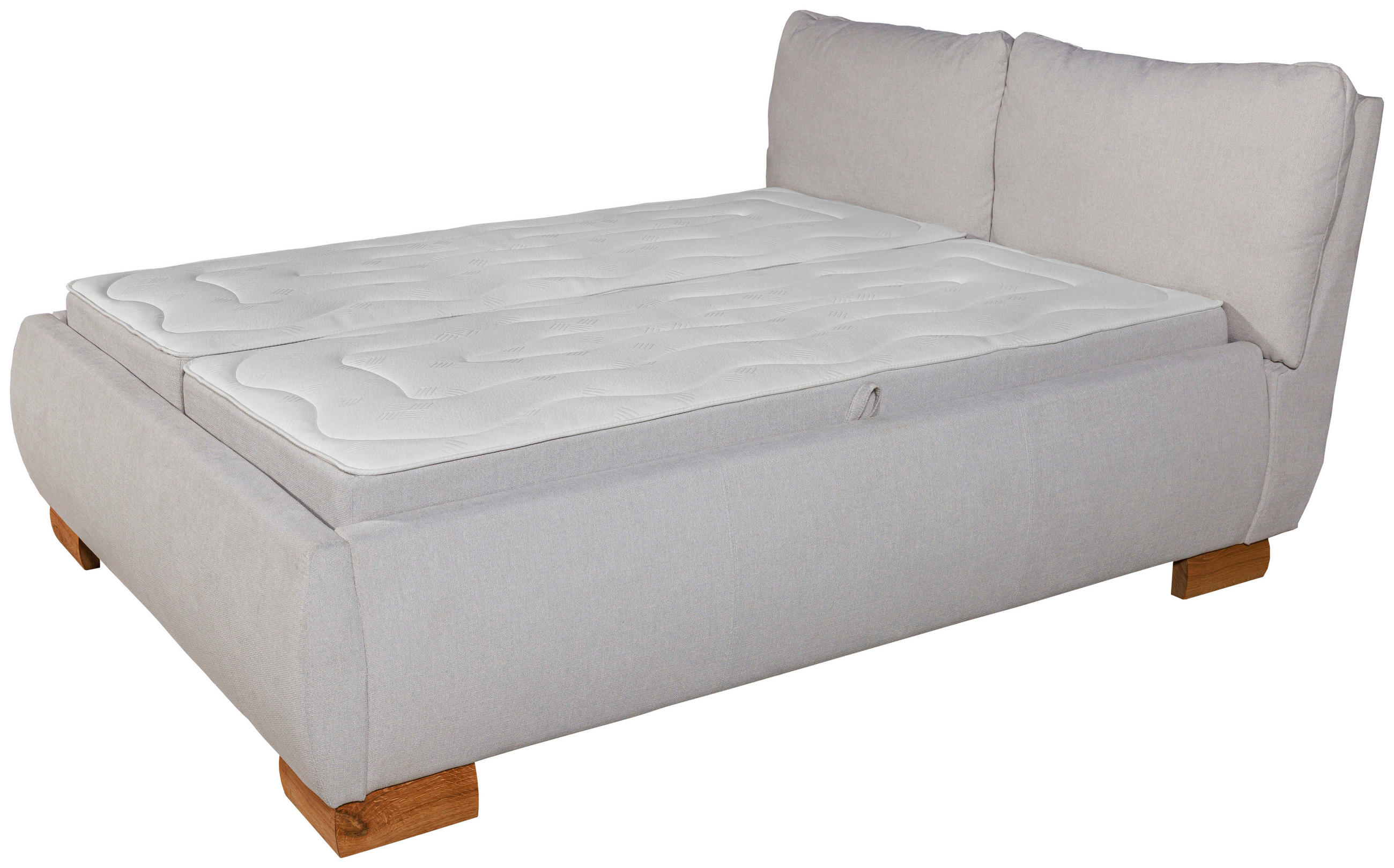 Pat tapitat 180x200 cm 180/200 cm  in gri  - gri, Basics, lemn/textil (180/200cm) - Novel