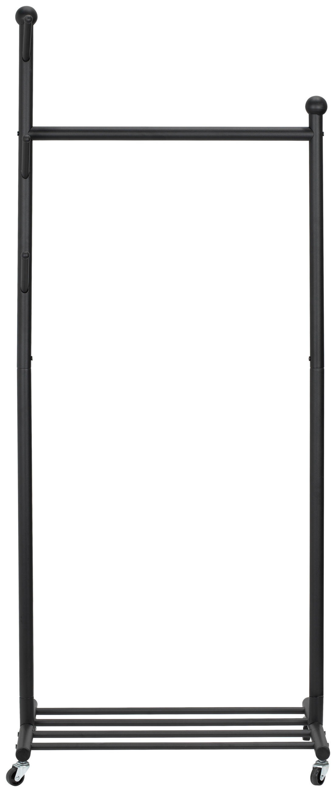 KLEIDERWAGEN in Schwarz 68/170/43 cm   - Schwarz, Modern, Metall (68/170/43cm) - PBJ