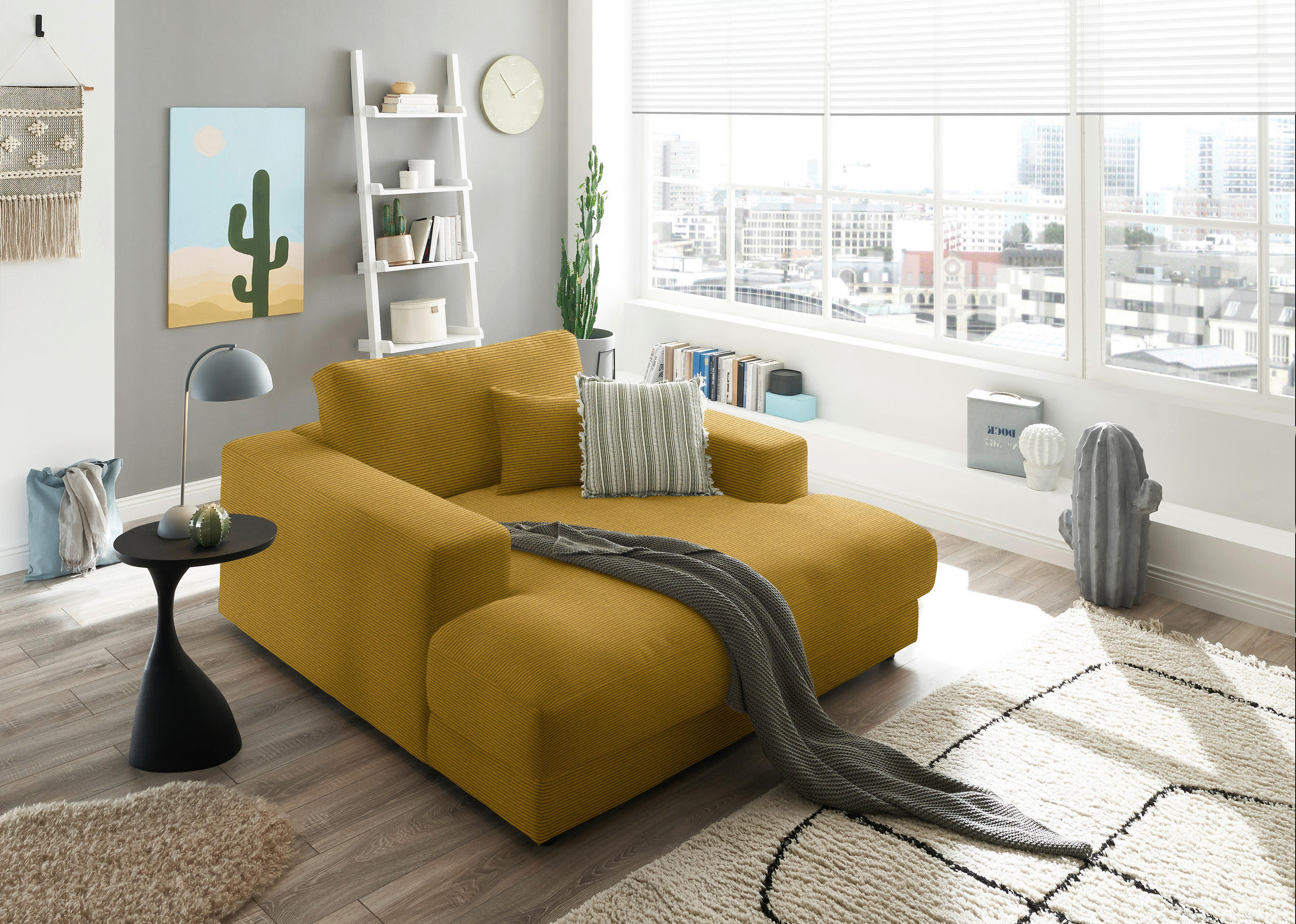 XXL-SESSEL in Feincord Goldfarben, Hellgrün  - Goldfarben/Schwarz, Design, Kunststoff/Textil (150/86/170cm) - Lomoco