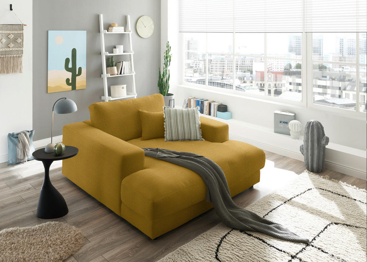 XXL-SESSEL in Feincord Goldfarben, Hellgrün  - Goldfarben/Schwarz, Design, Kunststoff/Textil (150/86/170cm) - Lomoco