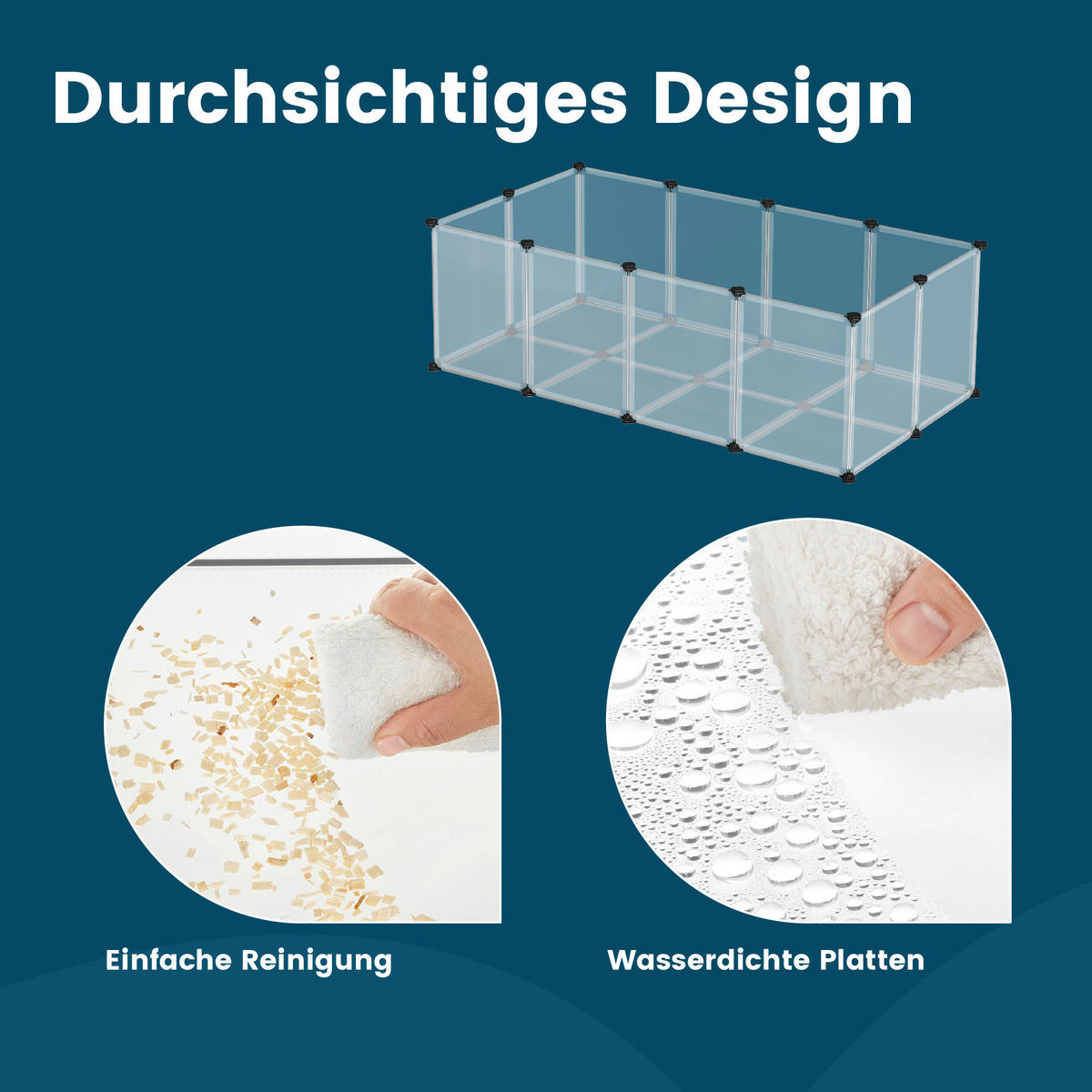 HEIMTIERGEHEGE - Weiß, Basics, Kunststoff (143/73/46cm)