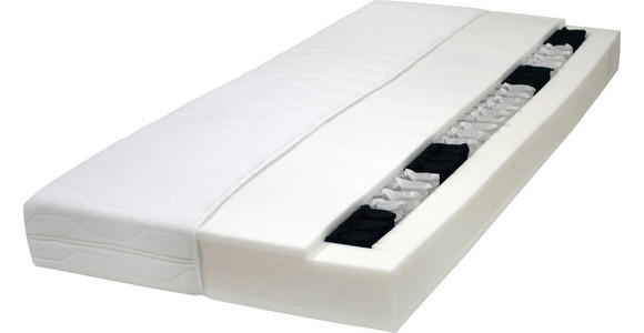 TASCHENFEDERKERNMATRATZE 120/200 cm Höhe ca. 19 cm  - Weiß, Basics, Textil (120/200cm) - Sleeptex
