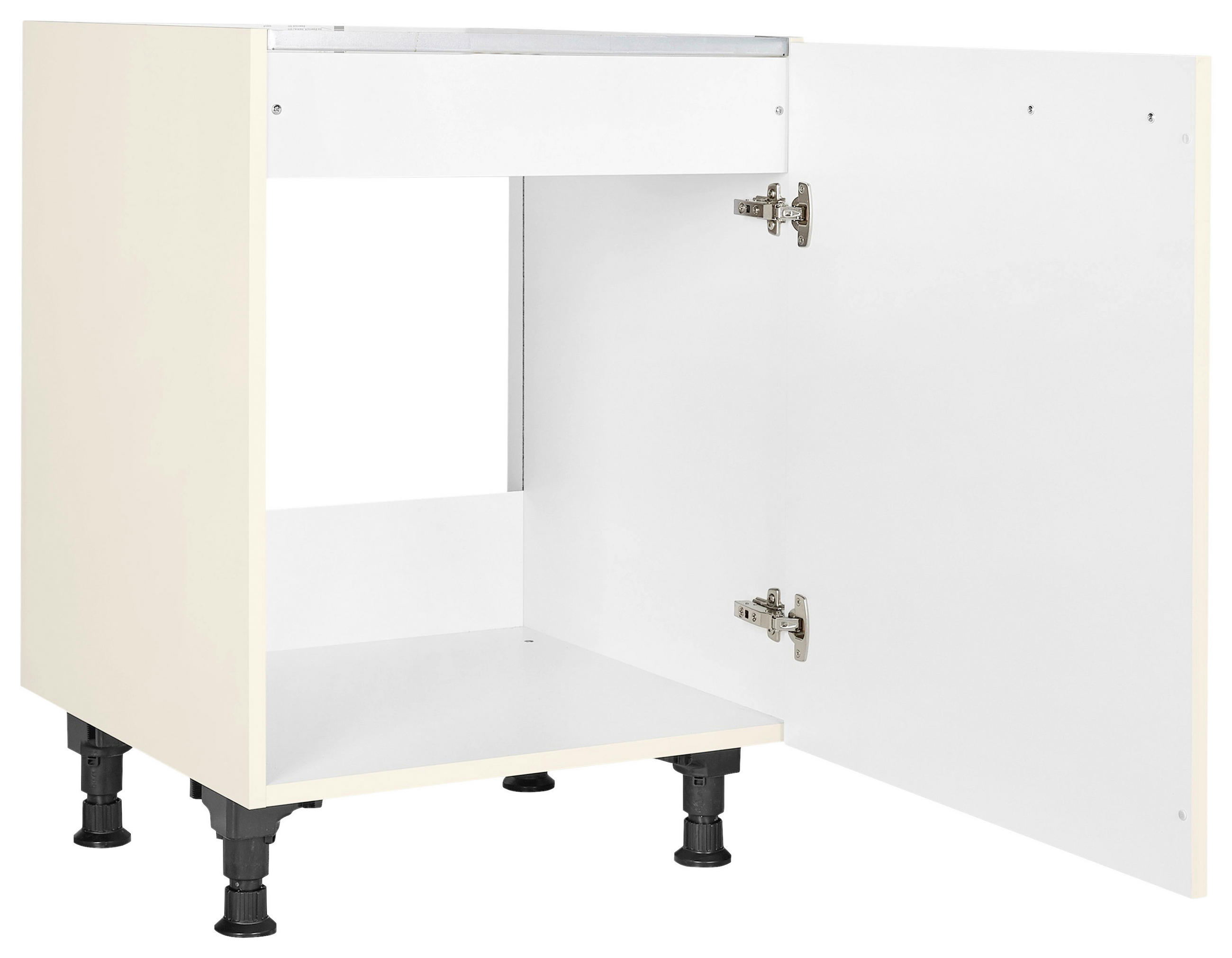 SPÜLENUNTERSCHRANK 60/87/56 cm  in Magnolie  - Edelstahlfarben/Magnolie, MODERN, Holzwerkstoff/Metall (60/87/56cm) - Nobilia