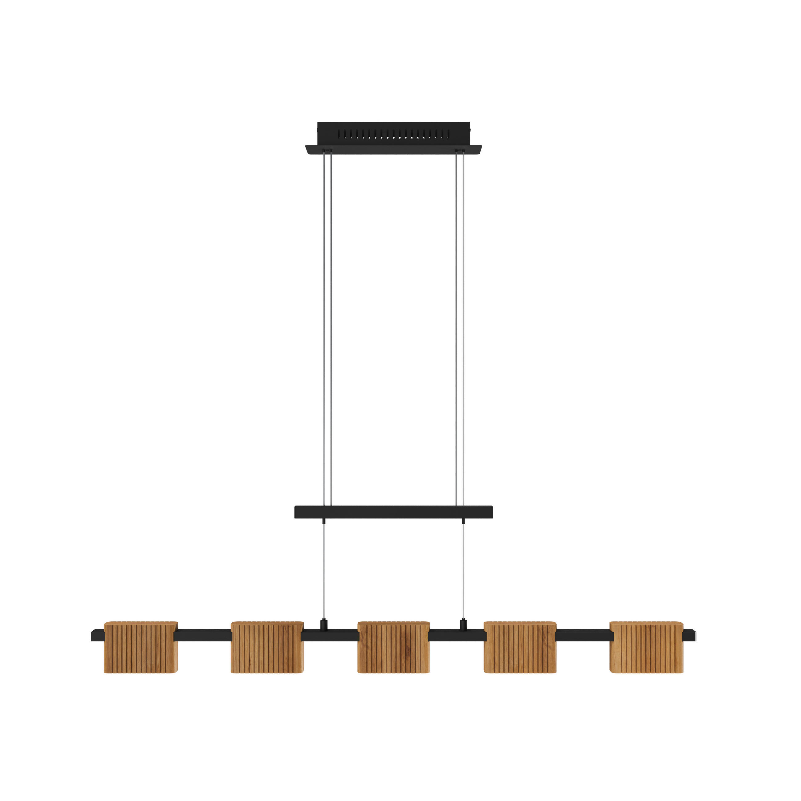 LED-HÄNGELEUCHTE 100/10/150 cm  - Schwarz, Natur, Holz/Metall (100/10/150cm) - Waldwelt