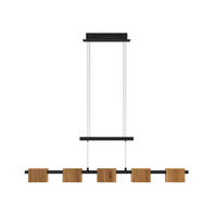 LED-HÄNGELEUCHTE 100/10/150 cm  - Schwarz, Natur, Holz/Metall (100/10/150cm) - Waldwelt