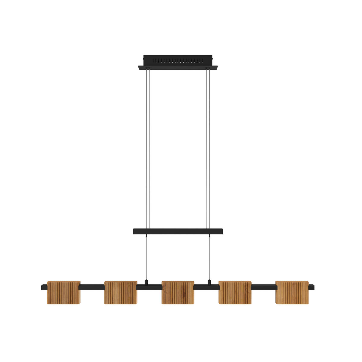 LED-HÄNGELEUCHTE 100/10/150 cm  - Schwarz, Natur, Holz/Metall (100/10/150cm) - Waldwelt