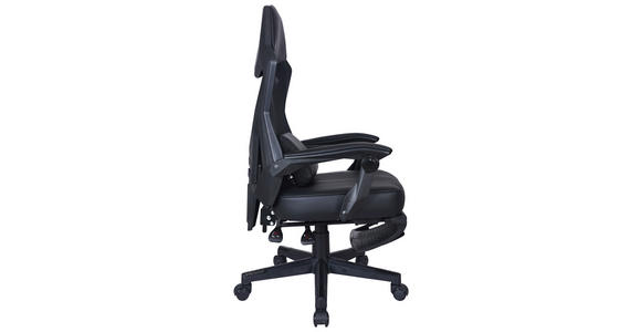 GAMINGSTUHL  in Lederlook, Netzbespannung Schwarz  - Schwarz, MODERN, Kunststoff/Textil (59/107-117/58cm) - Carryhome