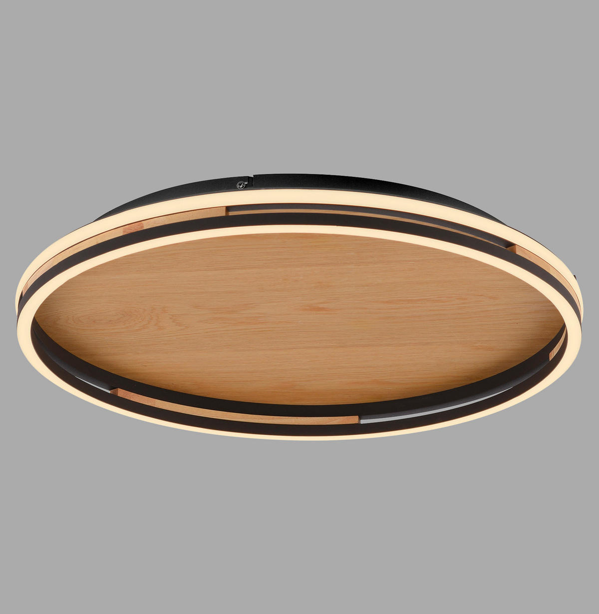 LED-DECKENLEUCHTE 55/55/8 cm   - Eichefarben, Natur, Kunststoff/Metall (55/55/8cm)