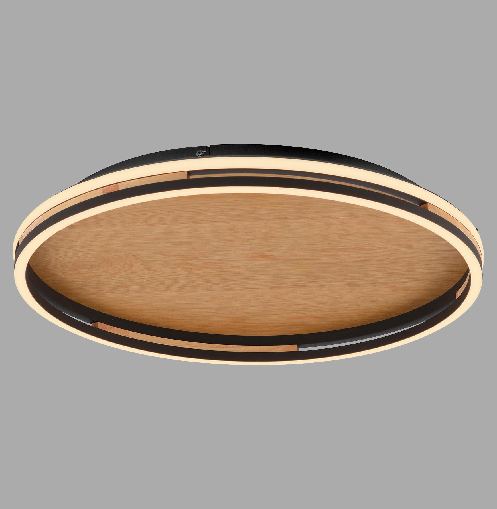 Thumbnail - Paul Neuhaus Led-Deckenleuchte Sveja, Eiche, Metall, Kunststoff, F, 55x8x55 cm, Farbtemperaturwechsler, Lampen & Leuchte...