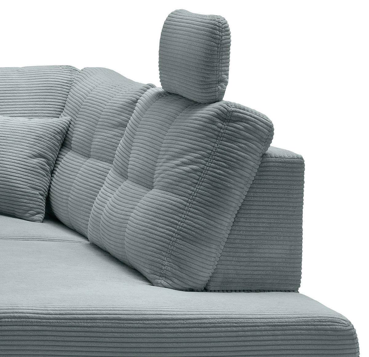 ECKSOFA in Cord Hellblau  - Naturfarben/Hellblau, Modern, Holz/Textil (274/206cm) - Livetastic