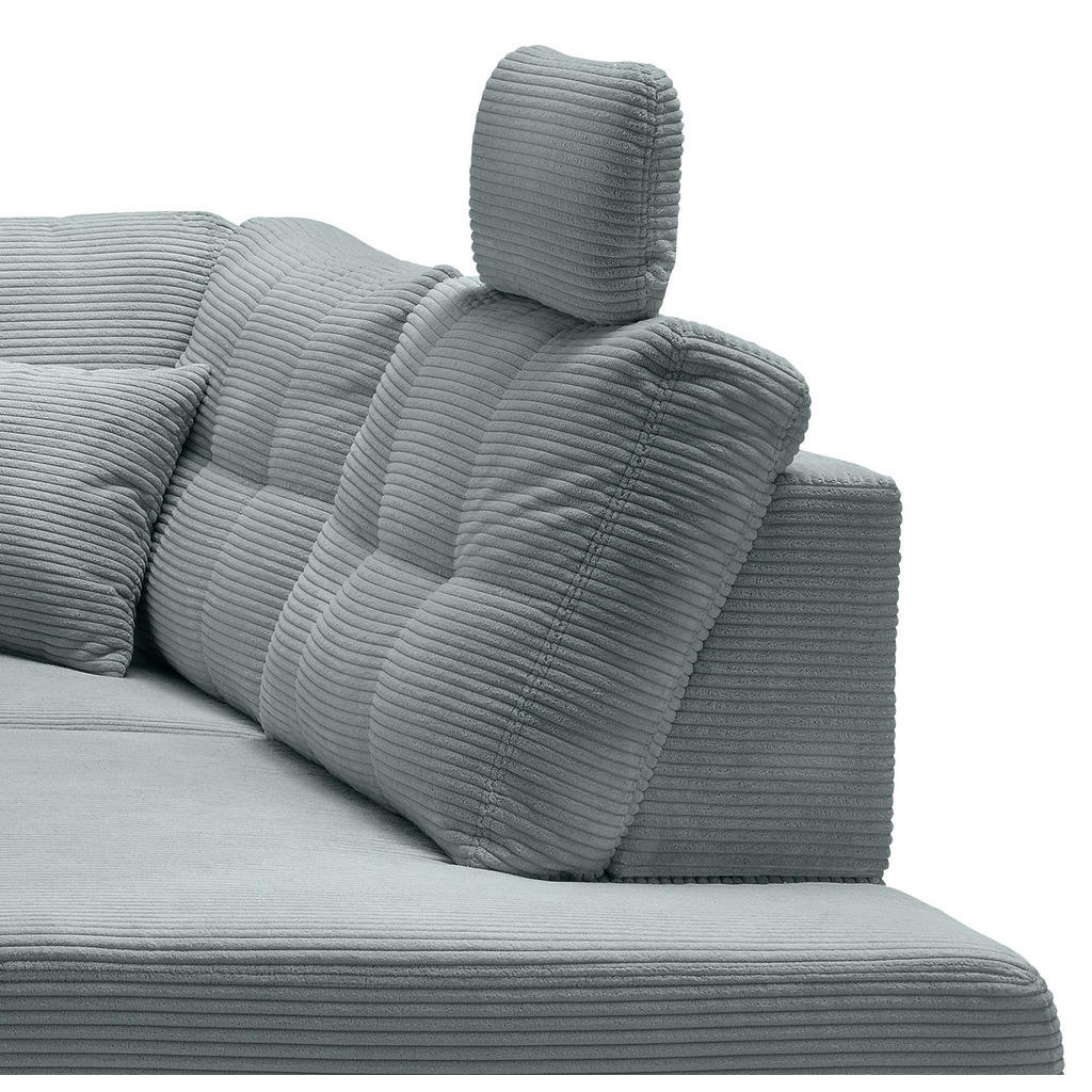Thumbnail - Livetastic Ecksofa, Hellblau, Textil, Buche, 4-Sitzer, Füllung: Schaumstoff, Ottomane rechts, L-Form, 274x206 cm, Liegef...