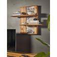 WOHNWAND  in Eichefarben  320/205,7/53,7 cm  - Eichefarben/Schwarz, Natur, Glas/Holz (320/205,7/53,7cm) - Valnatura