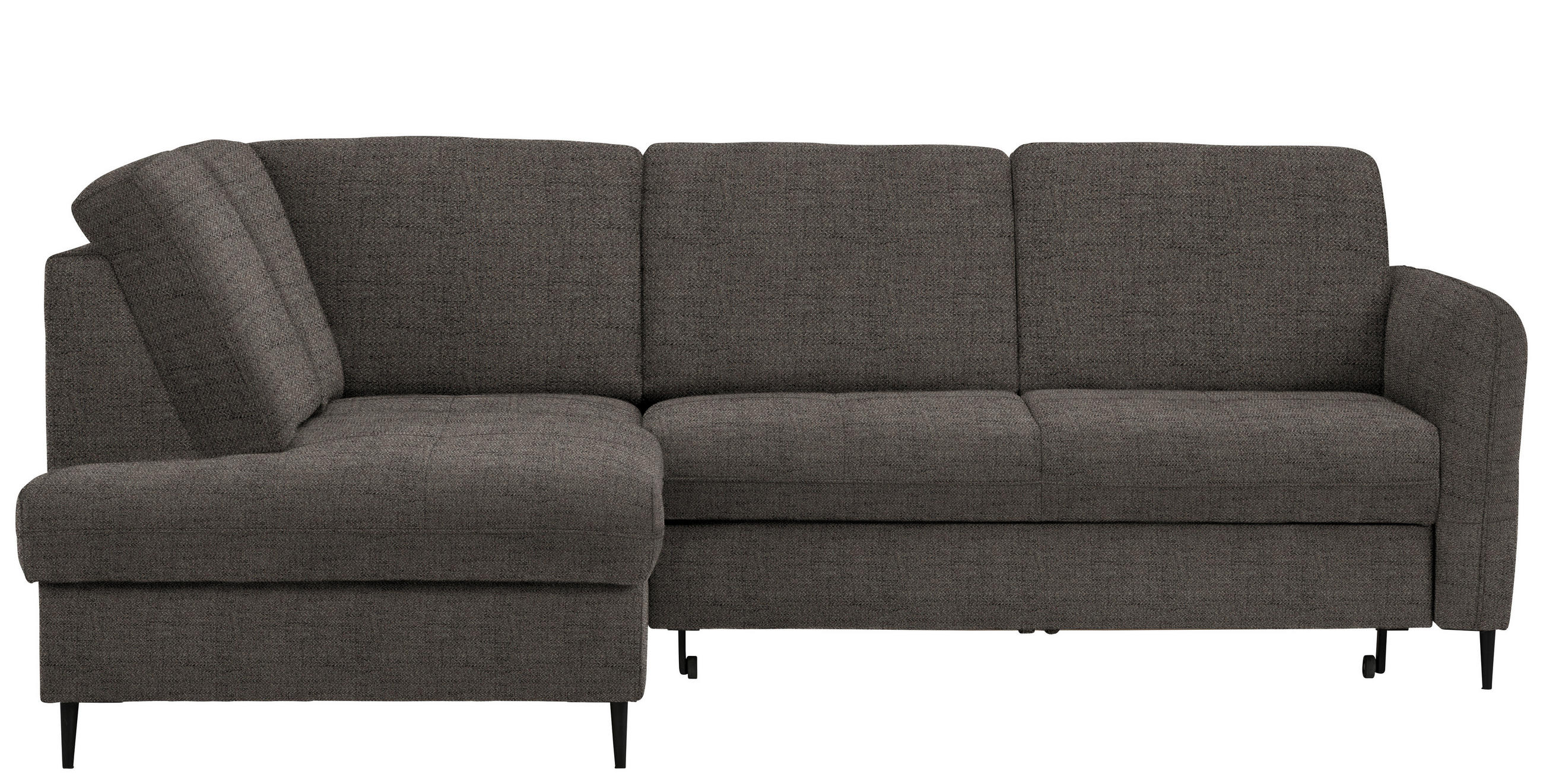 ECKSOFA Graubraun Chenille  - Graubraun/Schwarz, MODERN, Holz/Textil (184/241cm) - Carryhome