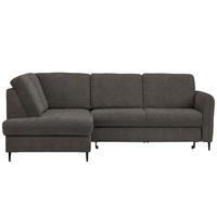ECKSOFA Graubraun Chenille  - Graubraun/Schwarz, MODERN, Holz/Textil (184/241cm) - Carryhome
