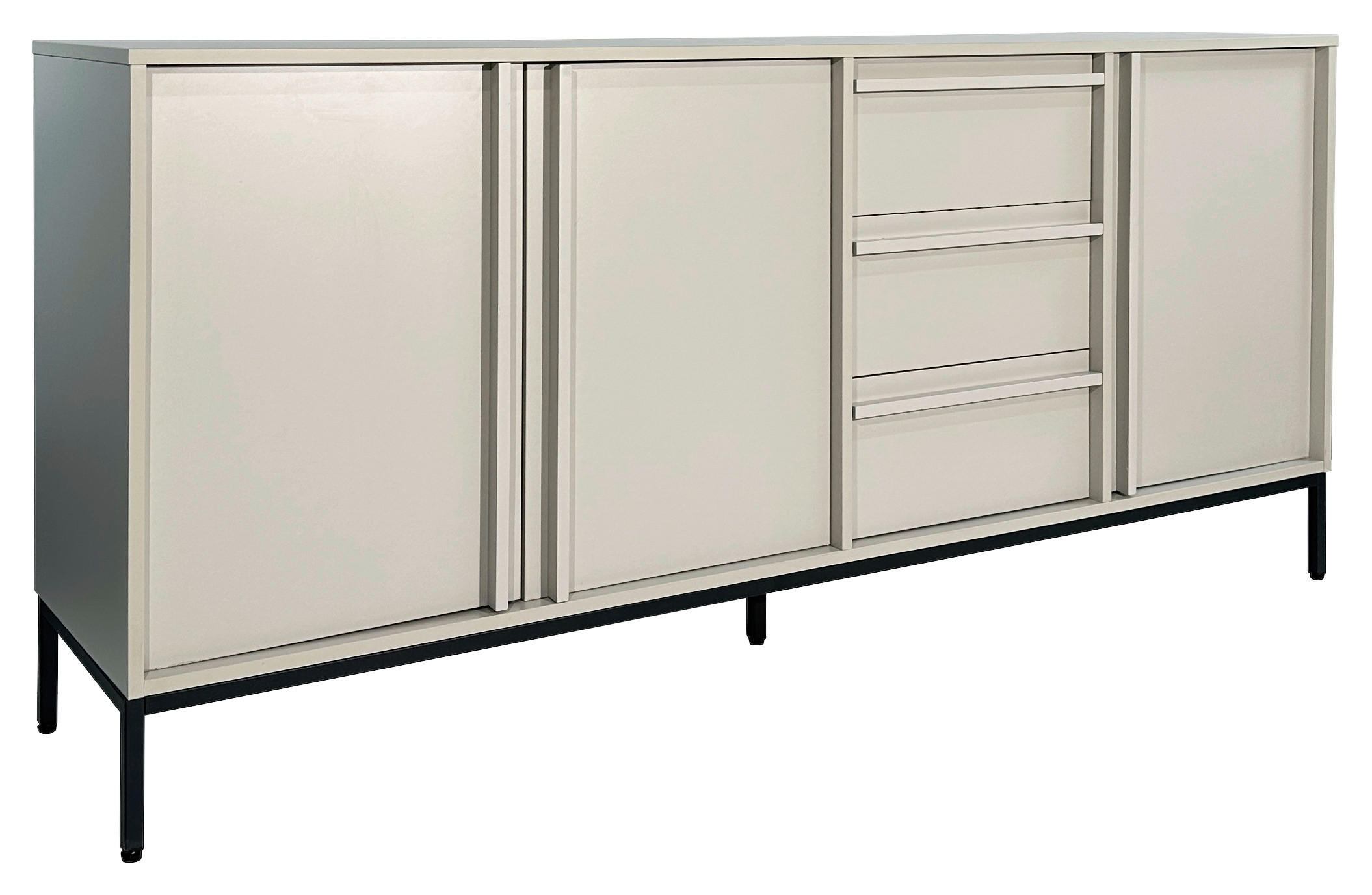 SIDEBOARD WABI  in 180/81/40 cm  - Schwarz/Grau, Design, Holz/Holzwerkstoff (180/81/40cm) - Xora
