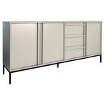 SIDEBOARD WABI  in 180/81/40 cm  - Hellgrau/Schwarz, Design, Holz/Holzwerkstoff (180/81/40cm) - Xora