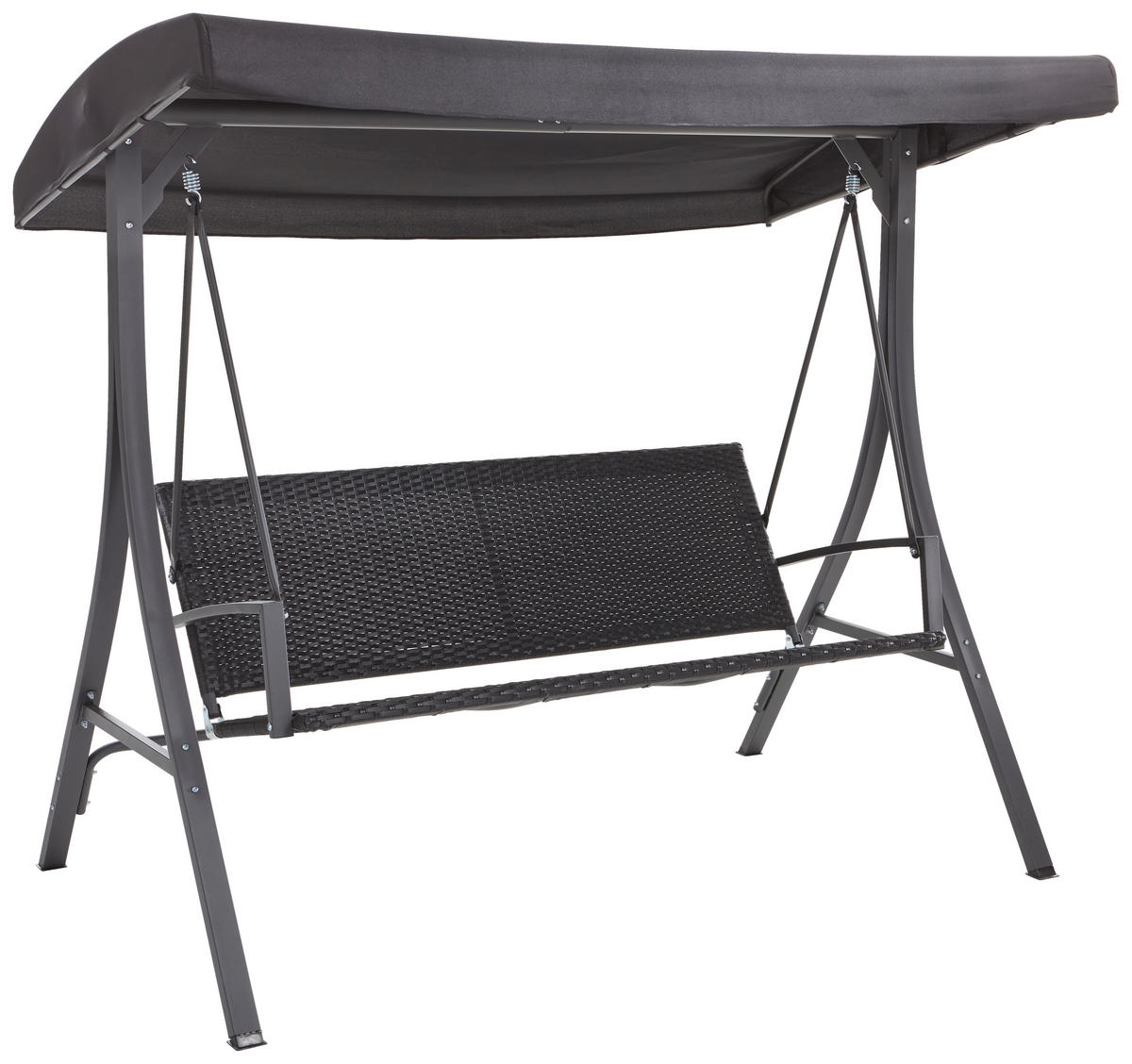 HOLLYWOODSCHAUKEL 192/166/120 cm  - Anthrazit/Schwarz, MODERN, Kunststoff/Textil (192/166/120cm)