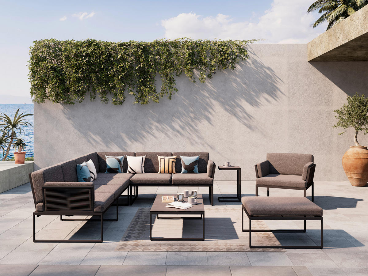 LOUNGEHOCKER  - Dunkelgrau/Anthrazit, Design, Textil/Metall (66/43/76cm) - Amatio