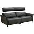 2-SITZER-SOFA  in Echtleder Schwarz   - Schwarz, Design, Leder/Metall (191/98/101cm) - Novel