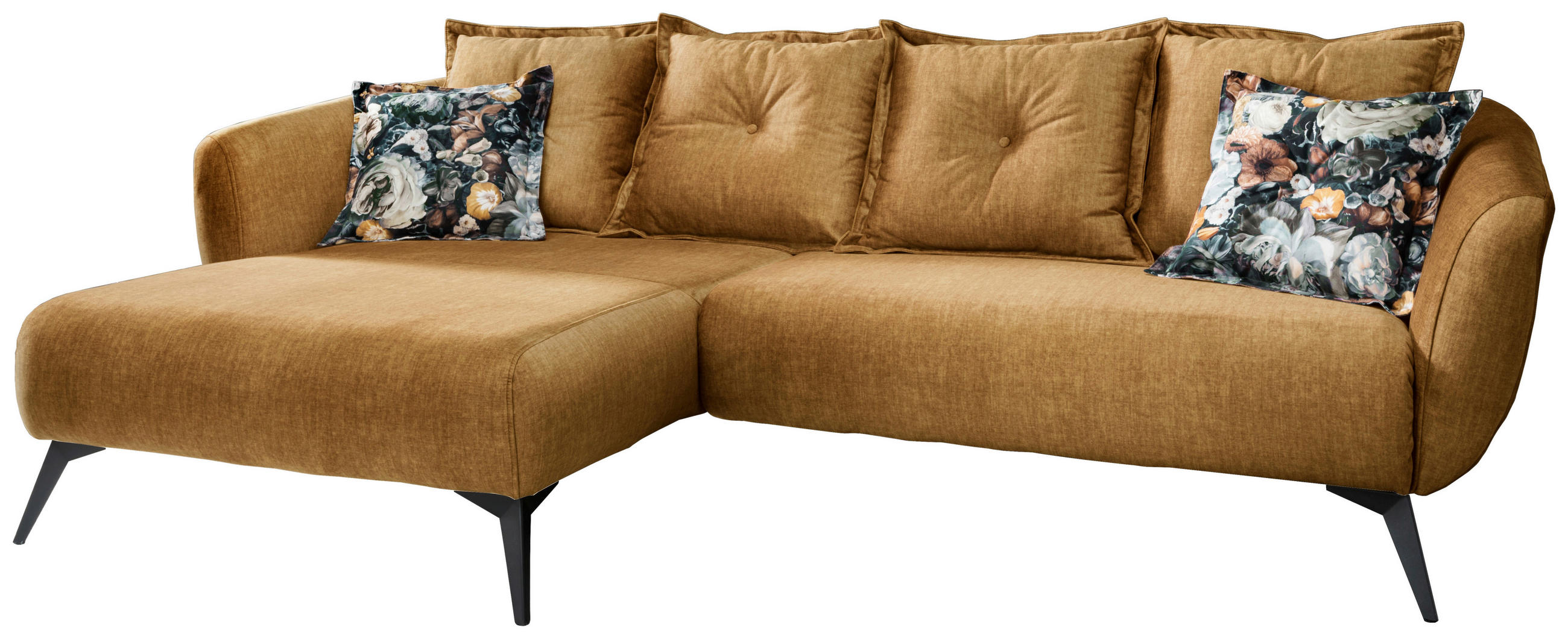 ECKSOFA Gelb, Multicolor Velours  - Gelb/Multicolor, MODERN, Holz/Textil (162/277cm) - Livetastic