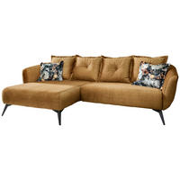 ECKSOFA in Velours Gelb, Multicolor  - Gelb/Multicolor, Modern, Holz/Textil (162/277cm) - Livetastic