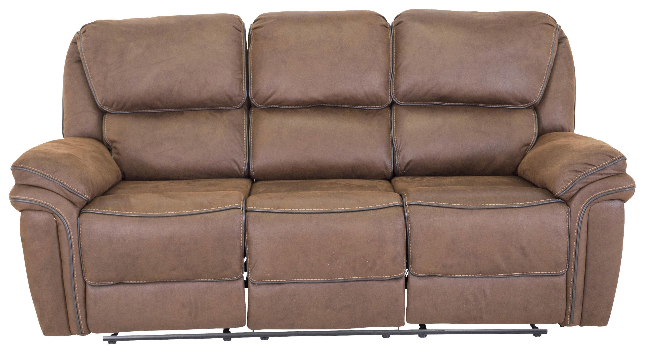 3-SITS SOFFA i läderimitation (vegan) brun, svart  - brun/svart, Design, textil/plast (206/96/98cm) - Livetastic