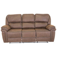 3-SITZER-SOFA Lederlook (vegan) Braun, Schwarz  - Schwarz/Braun, Design, Kunststoff/Textil (206/96/98cm) - Livetastic