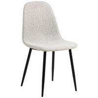 STUHL Webstoff Hellgrau  - Hellgrau/Schwarz, Trend, Textil/Metall (44/86/54cm) - MID.YOU