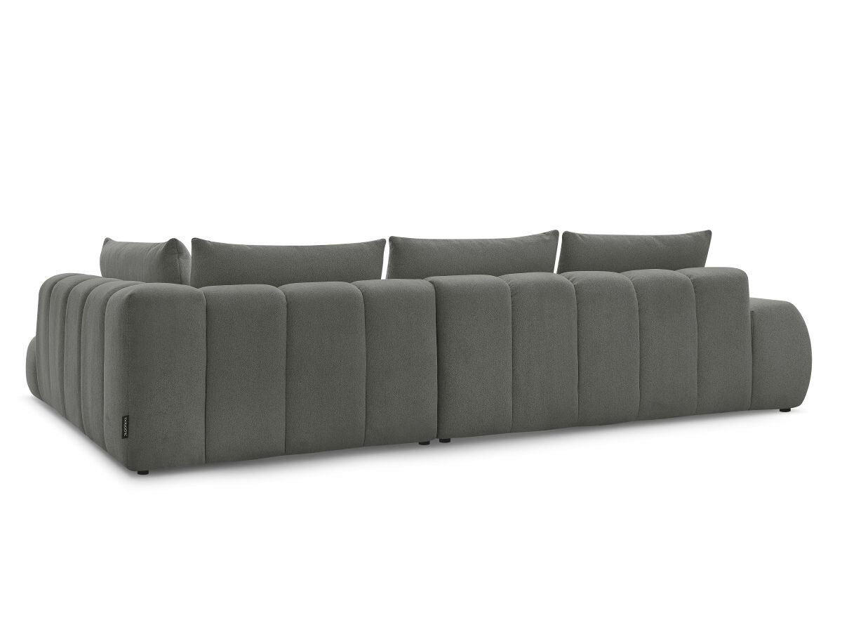 ECKSOFA Ottomane rechts  EVEREST Dunkelgrau Flachgewebe  - Dunkelgrau/Schwarz, MODERN, Kunststoff/Textil (352/210cm) - Livetastic