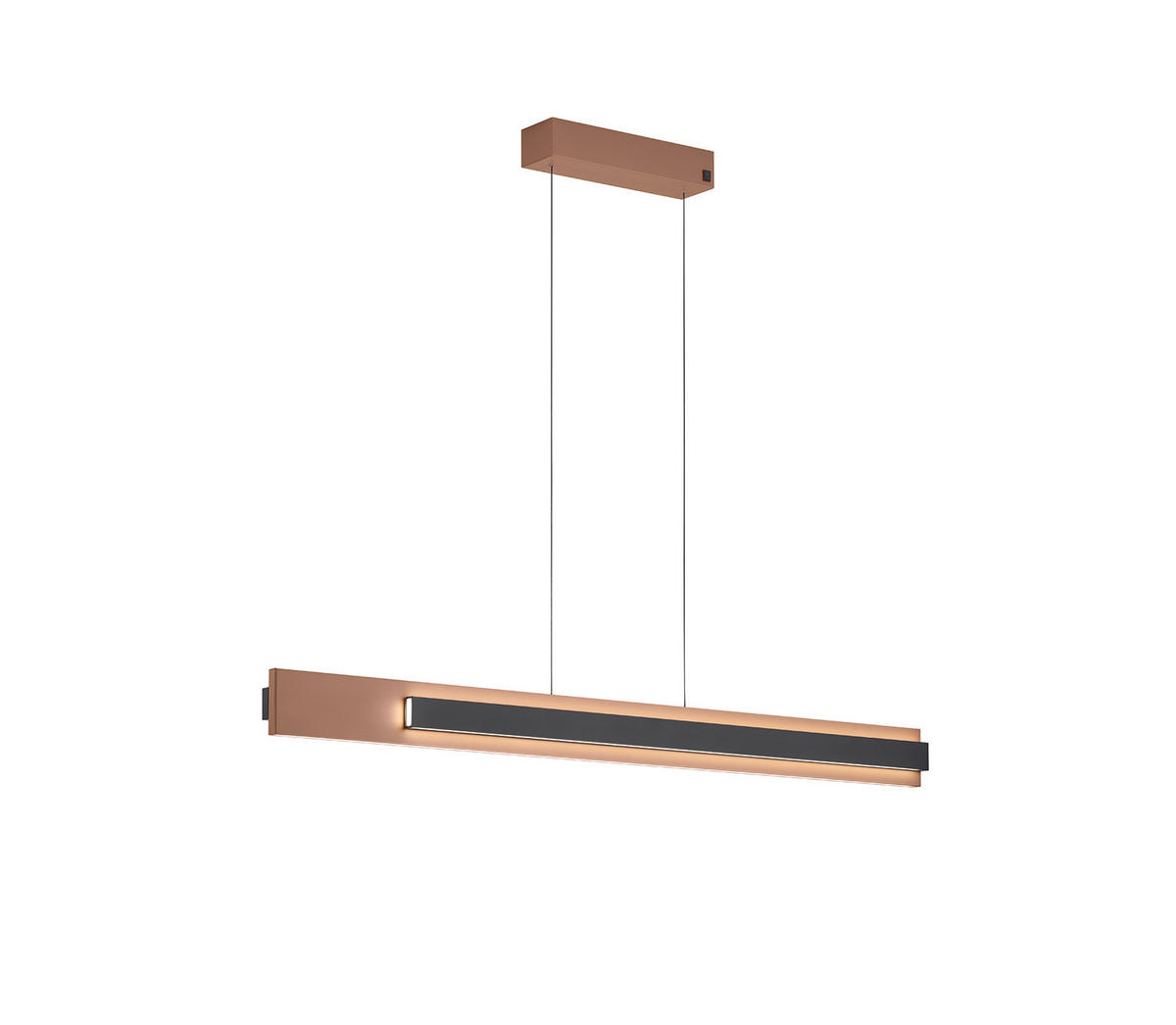 LED-PENDELLEUCHTE 190,5/6/174 cm  - Schwarz/Cappuccino, Design, Metall (190,5/6/174cm) - Musterring