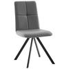 STUHL  in Eisen Lederlook, Mikrofaser Metall, Textil  - Hellgrau/Schwarz, MODERN, Textil/Metall (47/92/60cm) - Cantus