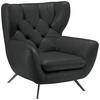 CHESTERFIELD-SESSEL Mikrofaser Dunkelgrau  - Dunkelgrau/Schwarz, Design, Textil/Metall (100/106/95cm) - Pure Home Lifestyle