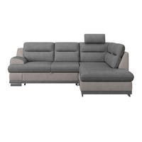 WOHNLANDSCHAFT in Velours Grau, Dunkelgrau  - Chromfarben/Dunkelgrau, Konventionell, Textil/Metall (264/217cm) - MID.YOU