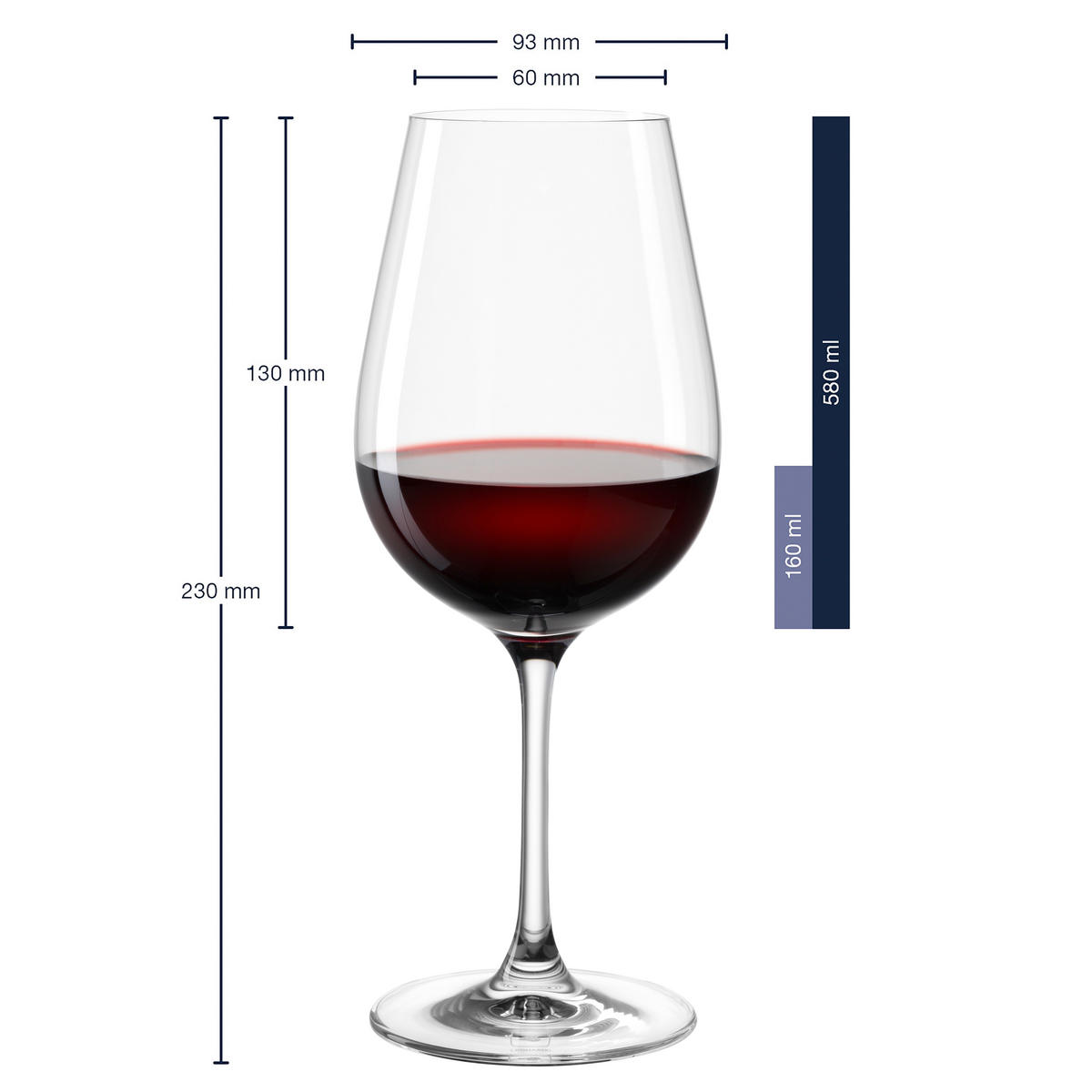ROTWEINGLAS Tivoli 540 ml  - Klar, Basics, Glas (9/23cm) - Leonardo