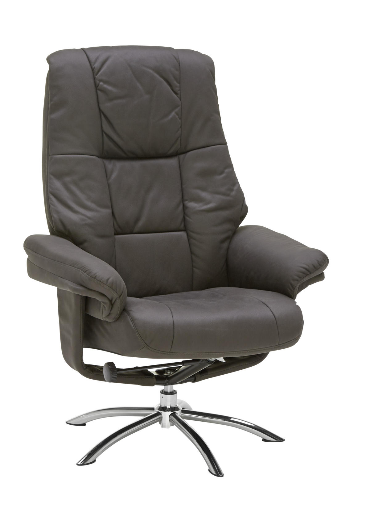 RELAXAČNÉ KRESLO S PODNOŽKOU, kov, textil, antracitová, chrómová - antracitová/chrómová, Design, kov/textil (78/98-114/86-113cm) - Cantus