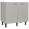 SPÜLENUNTERSCHRANK 90/87/56 cm  in Grau  - Edelstahlfarben/Grau, MODERN, Holzwerkstoff/Metall (90/87/56cm) - Nobilia